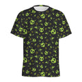 Cute Green Alien Pattern Print Men's Athletic T-Shirt