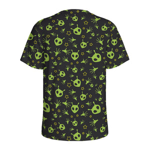 Cute Green Alien Pattern Print Men's Sports T-Shirt