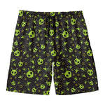 Cute Green Alien Pattern Print Men's Swim Trunks