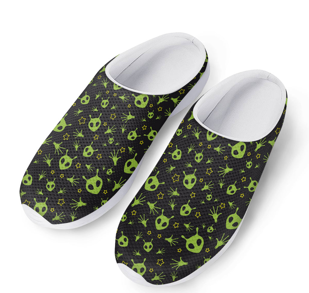 Cute Green Alien Pattern Print Mesh Casual Shoes