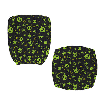 Cute Green Alien Pattern Print Office Chair Cover