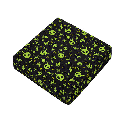 Cute Green Alien Pattern Print Outdoor Seat Cushion Cover