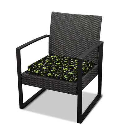 Cute Green Alien Pattern Print Outdoor Seat Cushion Cover