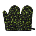 Cute Green Alien Pattern Print Oven Mitts