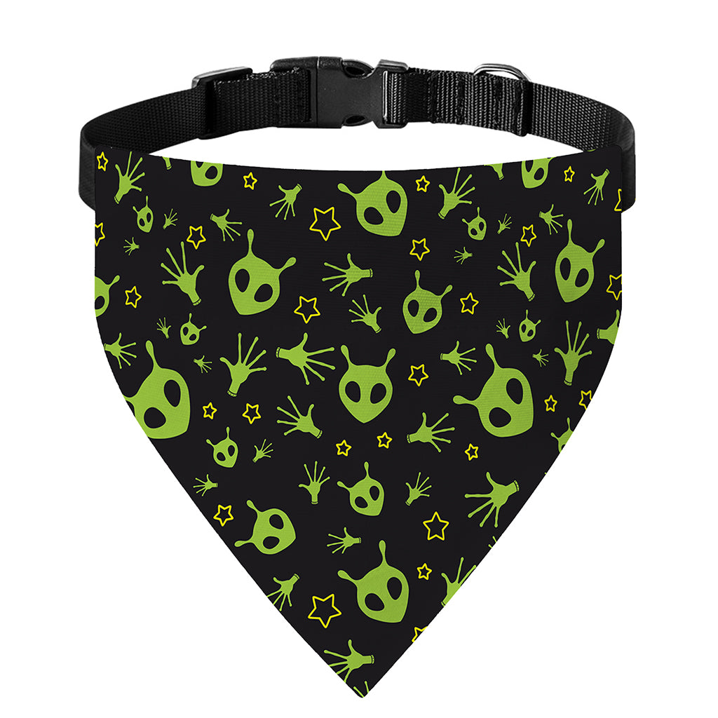 Cute Green Alien Pattern Print Over The Collar Dog Bandana