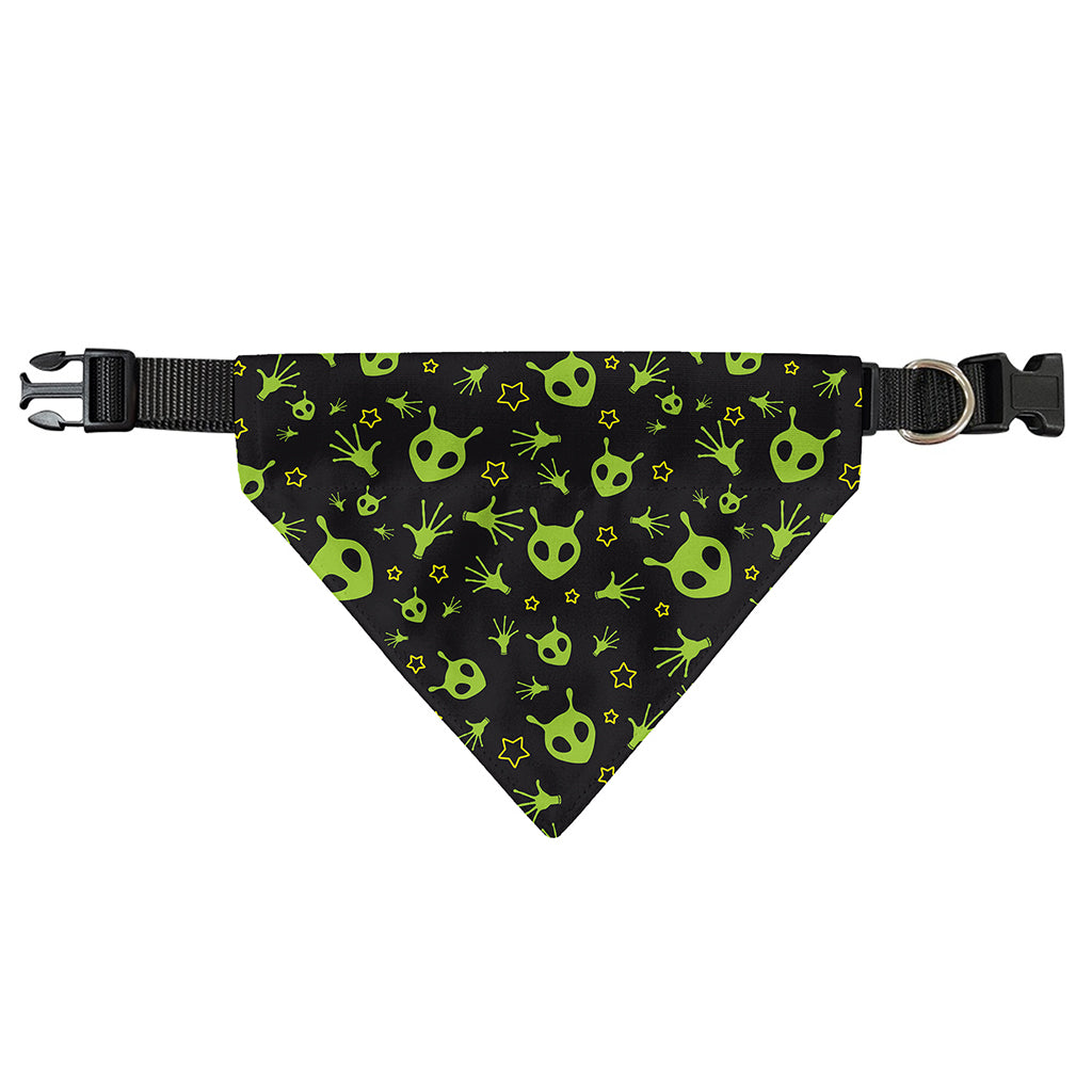 Cute Green Alien Pattern Print Over The Collar Dog Bandana