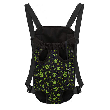 Cute Green Alien Pattern Print Pet Carrier Backpack