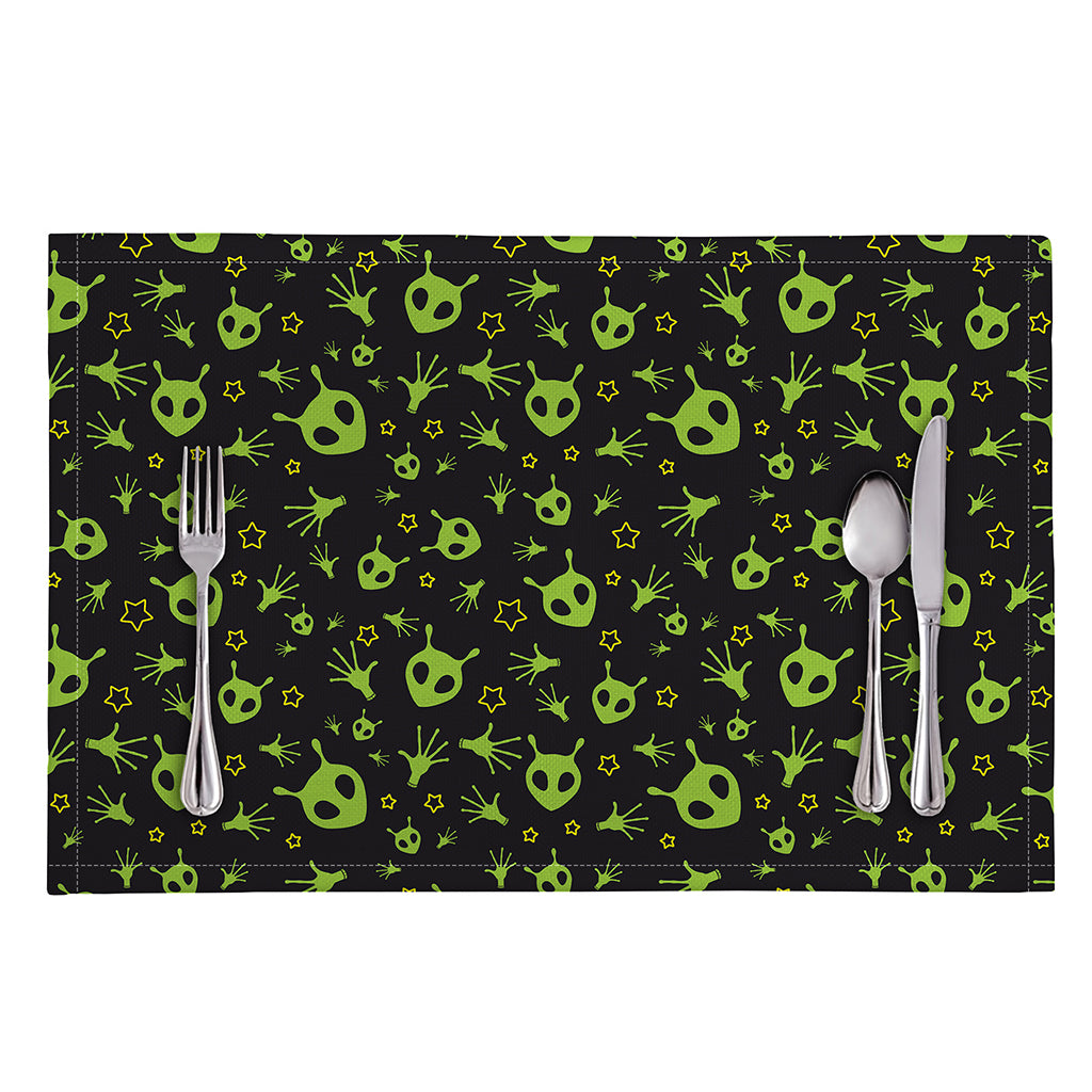 Cute Green Alien Pattern Print Placemat