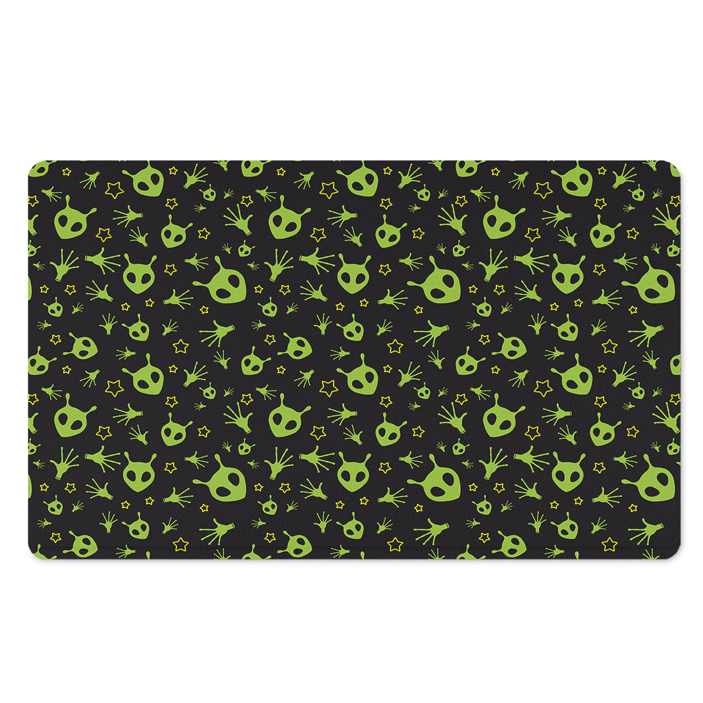 Cute Green Alien Pattern Print Polyester Doormat