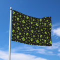 Cute Green Alien Pattern Print Polyester Flag