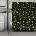 Cute Green Alien Pattern Print Polyester Shower Curtain