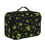 Cute Green Alien Pattern Print Portable Lunch Bag