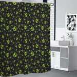 Cute Green Alien Pattern Print Premium Shower Curtain