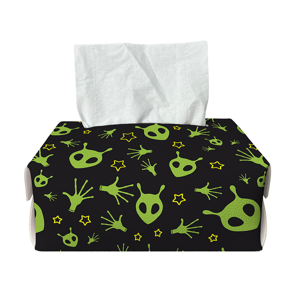 Cute Green Alien Pattern Print Rectangle Tissue Box Cover