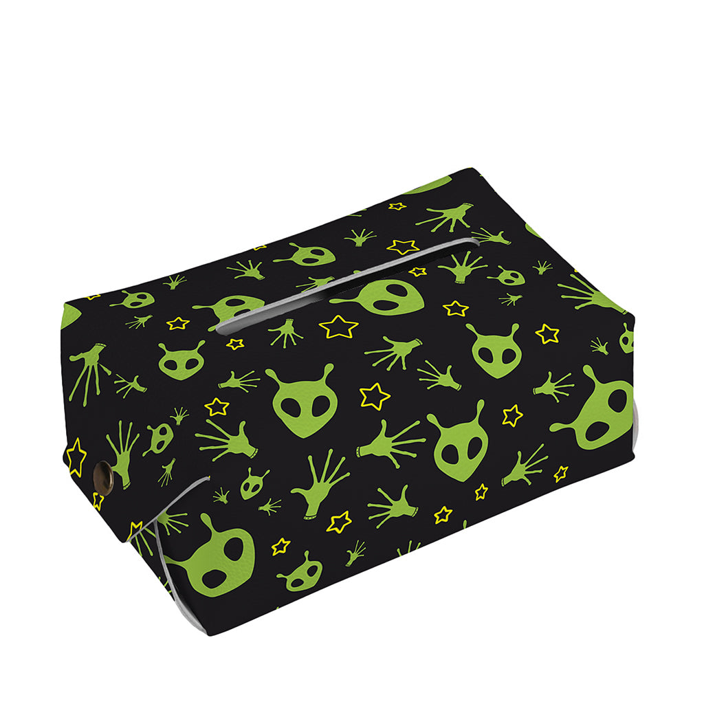 Cute Green Alien Pattern Print Rectangle Tissue Box Cover