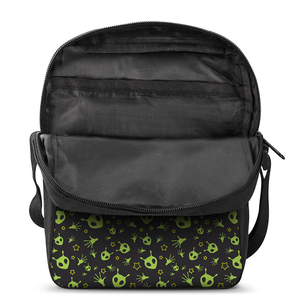 Cute Green Alien Pattern Print Rectangular Crossbody Bag