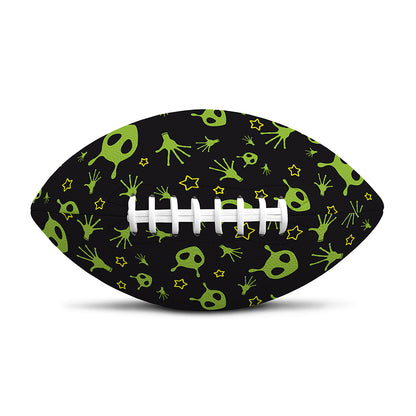 Cute Green Alien Pattern Print Rugby Ball