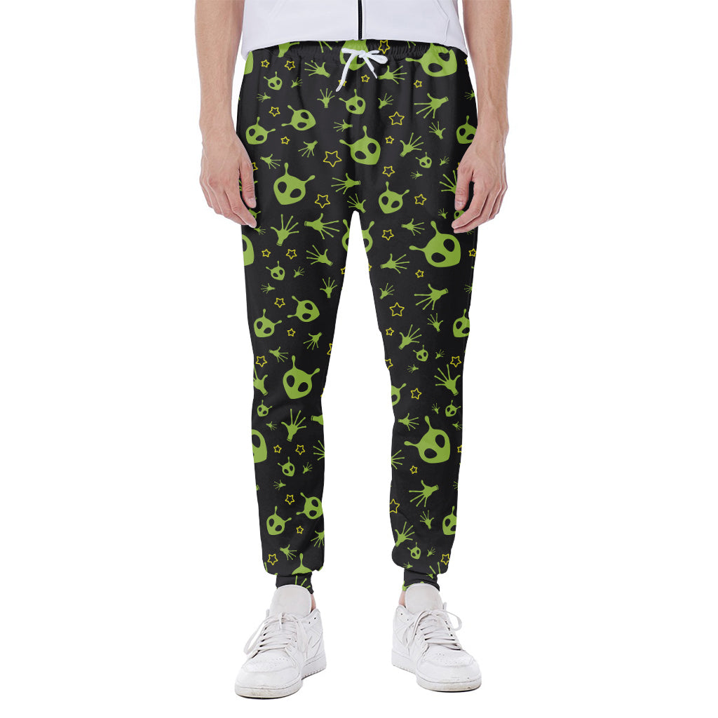 Cute Green Alien Pattern Print Scuba Joggers
