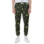 Cute Green Alien Pattern Print Scuba Joggers