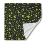 Cute Green Alien Pattern Print Silk Bandana