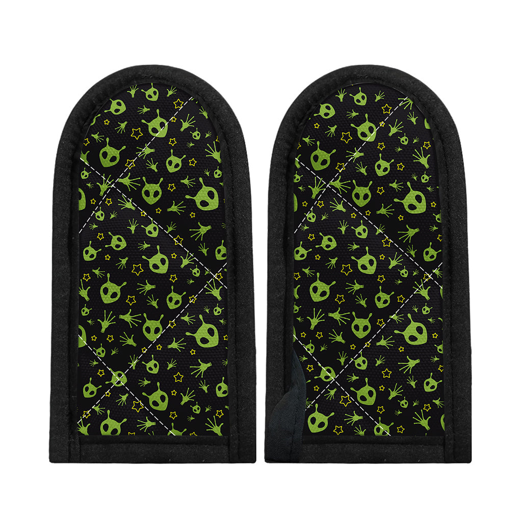 Cute Green Alien Pattern Print Skillet Handle Cover