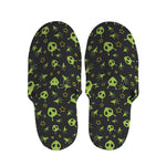 Cute Green Alien Pattern Print Slippers