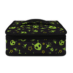 Cute Green Alien Pattern Print Small Lunch Bag