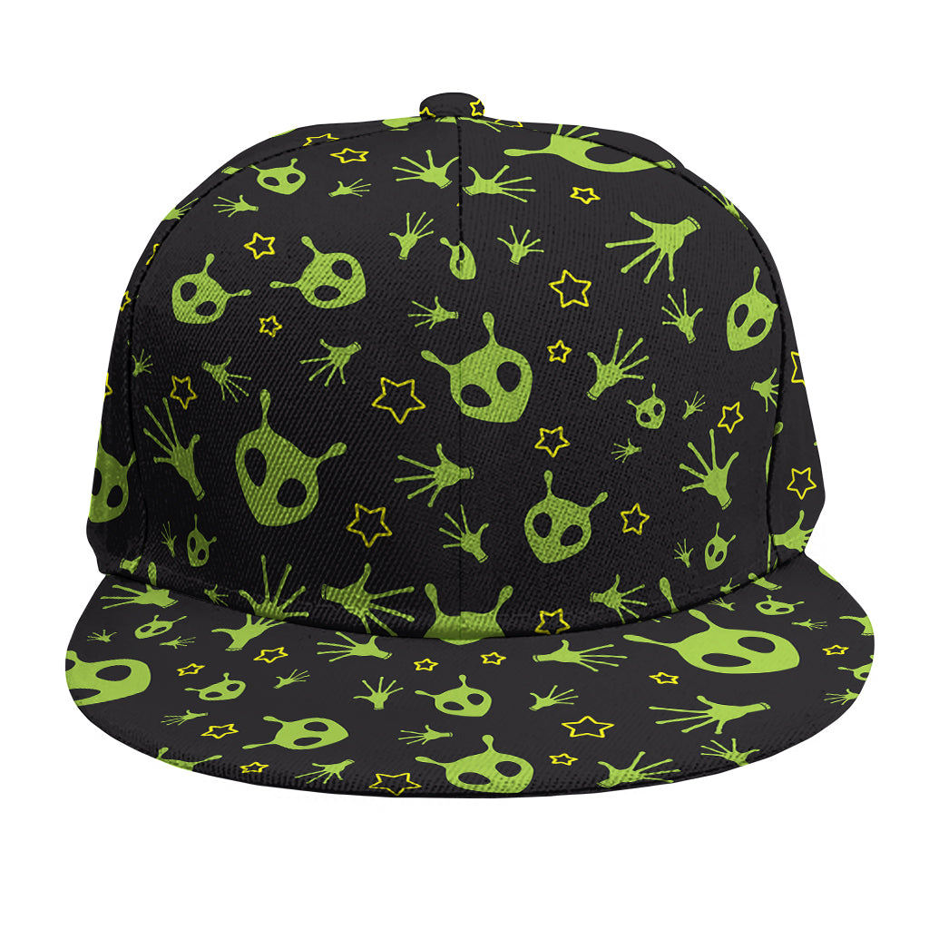 Cute Green Alien Pattern Print Snapback Cap