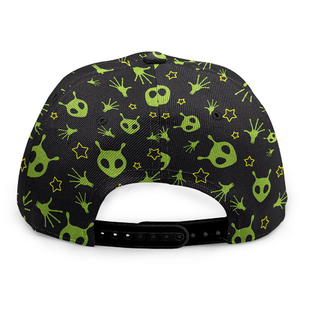 Cute Green Alien Pattern Print Snapback Cap