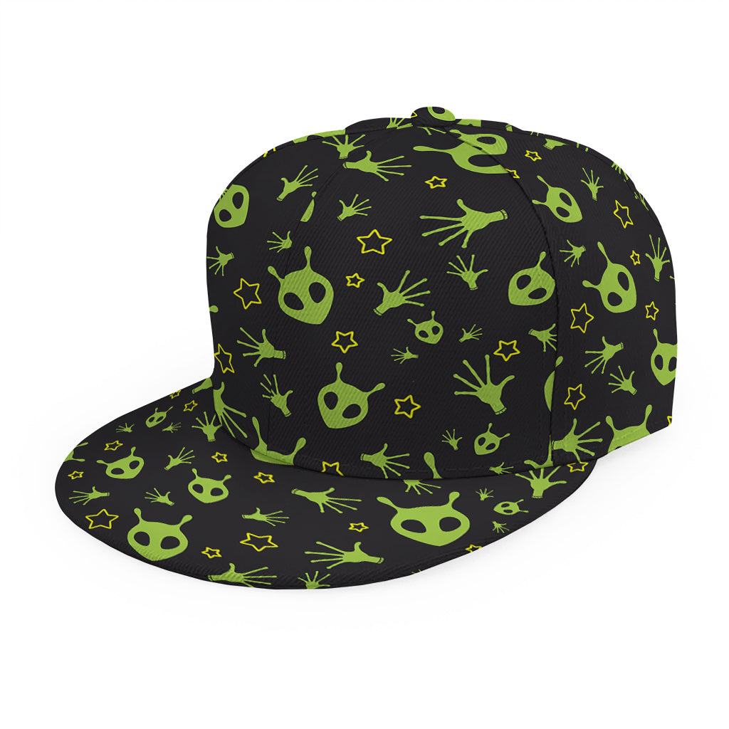 Cute Green Alien Pattern Print Snapback Cap