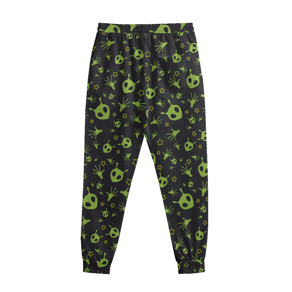 Cute Green Alien Pattern Print Sweatpants