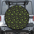 Cute Green Alien Pattern Print Tire Cover