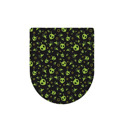 Cute Green Alien Pattern Print Toilet Lid Cover