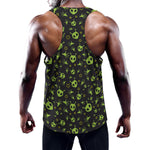 Cute Green Alien Pattern Print Training Tank Top