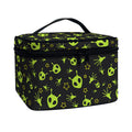 Cute Green Alien Pattern Print Travel Makeup Bag