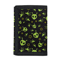 Cute Green Alien Pattern Print Trifold Wallet