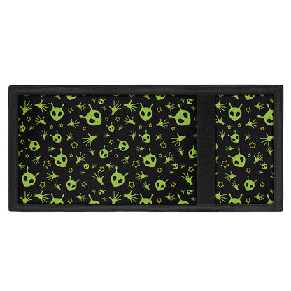 Cute Green Alien Pattern Print Trifold Wallet