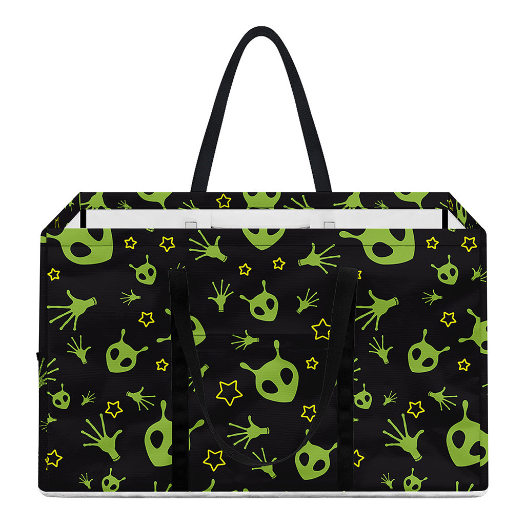 Cute Green Alien Pattern Print Utility Tote Bag