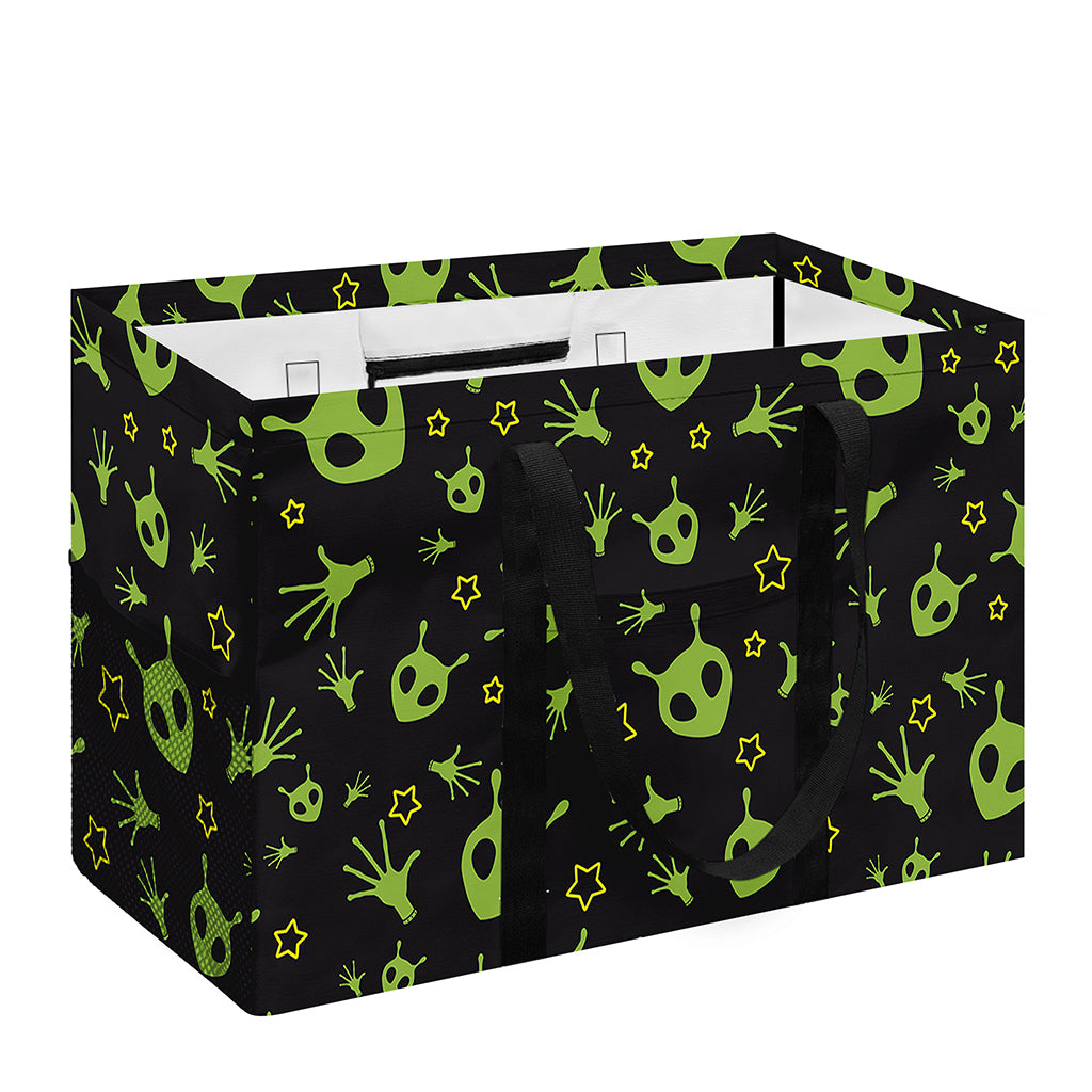 Cute Green Alien Pattern Print Utility Tote Bag