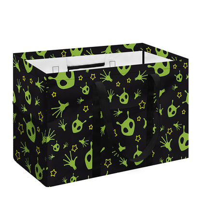 Cute Green Alien Pattern Print Utility Tote Bag