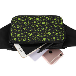 Cute Green Alien Pattern Print Waist Bag