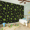 Cute Green Alien Pattern Print Wall Sticker