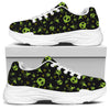 Cute Green Alien Pattern Print White Chunky Shoes