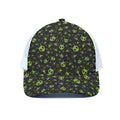 Cute Green Alien Pattern Print White Mesh Trucker Hat