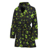 Cute Green Alien Pattern Print Women's Bathrobe