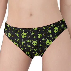 Cute Green Alien Pattern Print Women's Panties