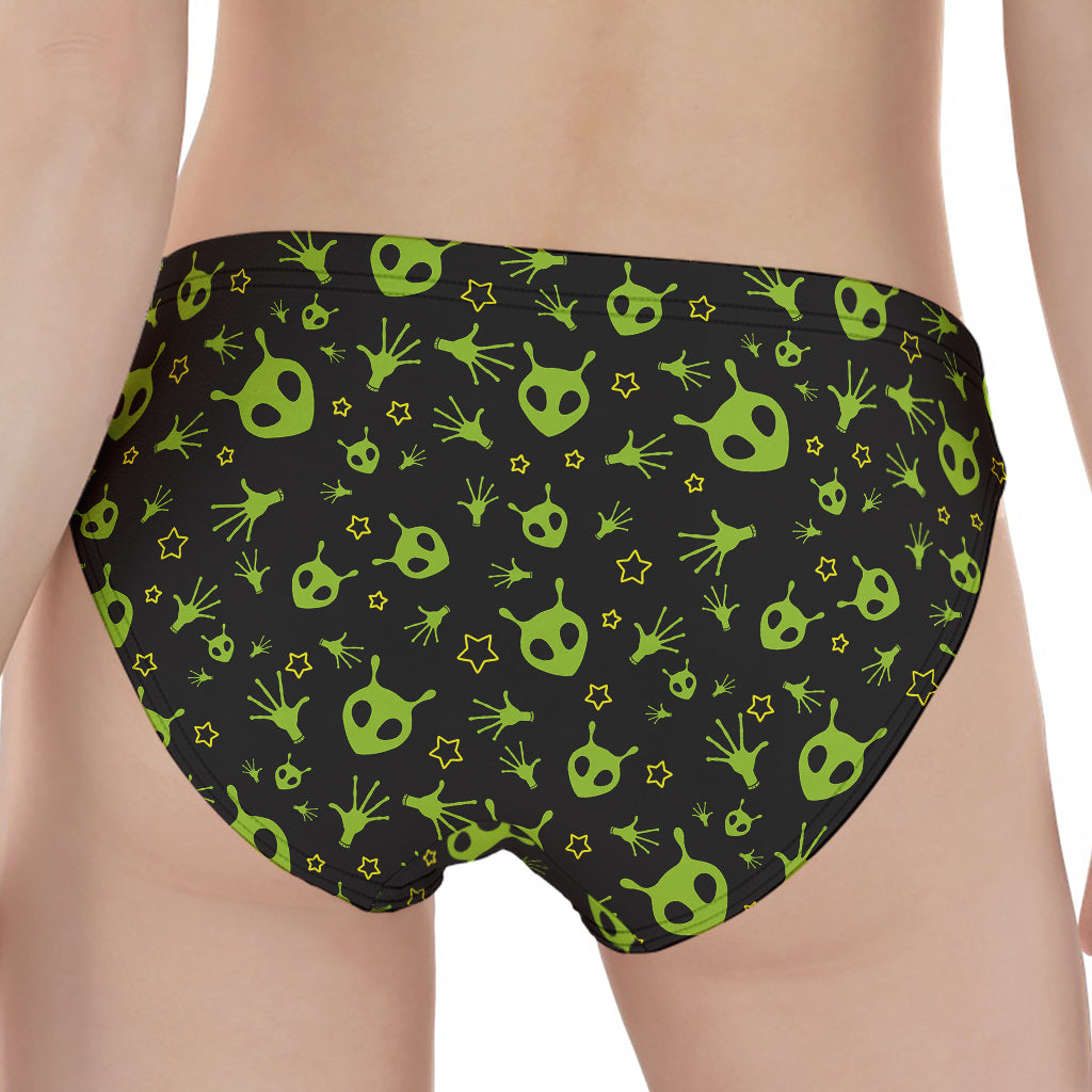 Cute Green Alien Pattern Print Women's Panties