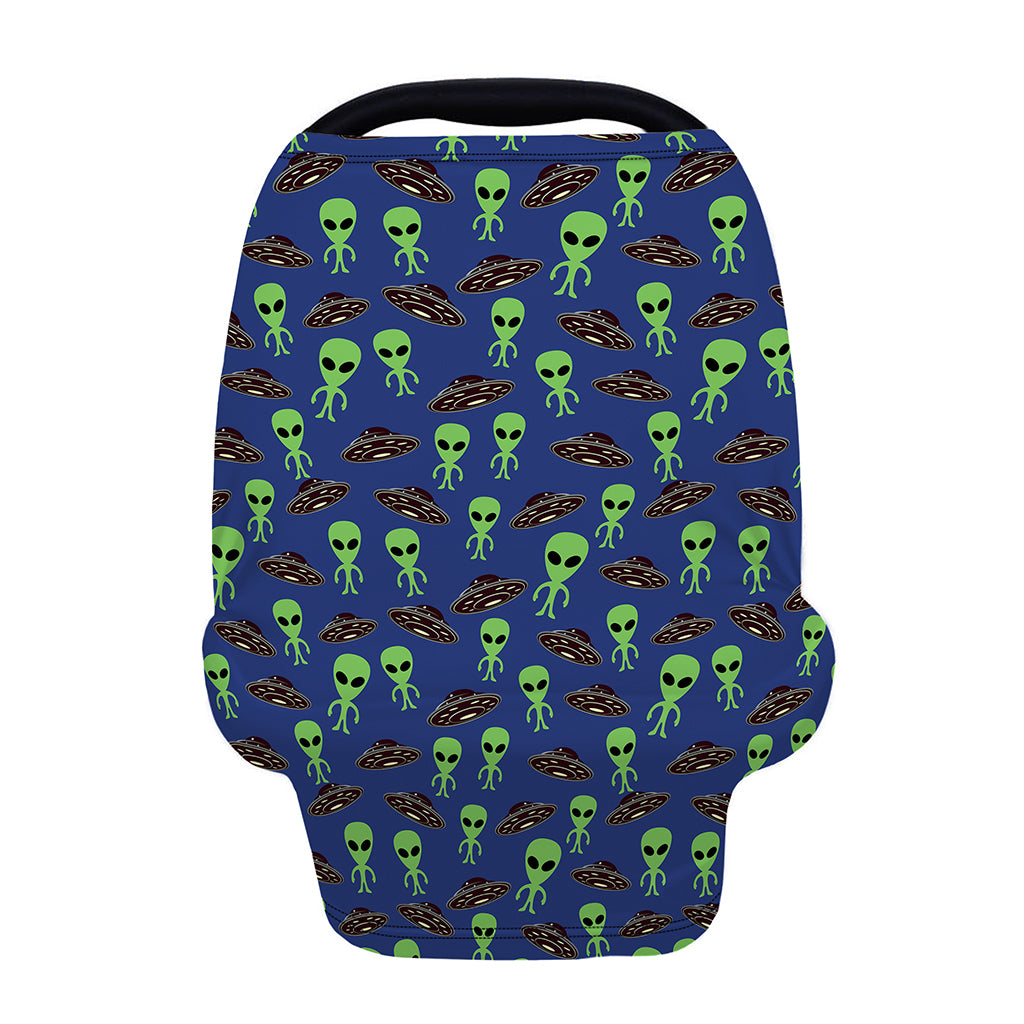 Cute Green Alien UFO Print Baby Seat Cover
