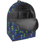 Cute Green Alien UFO Print Backpack