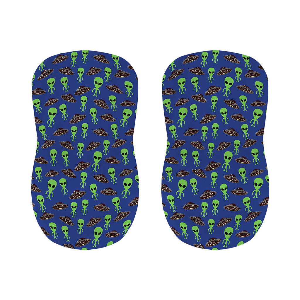 Cute Green Alien UFO Print Bar Stool Covers